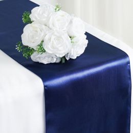 Table Runner Blue Satin