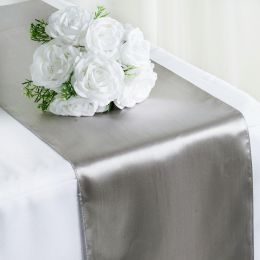 Table Runner Silver Satin