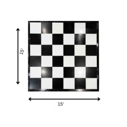 Dance Floor Black and White Checkered Vinyl 15' X 15'